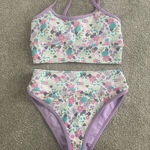 LainSnow Purple Floral Bikini Set
